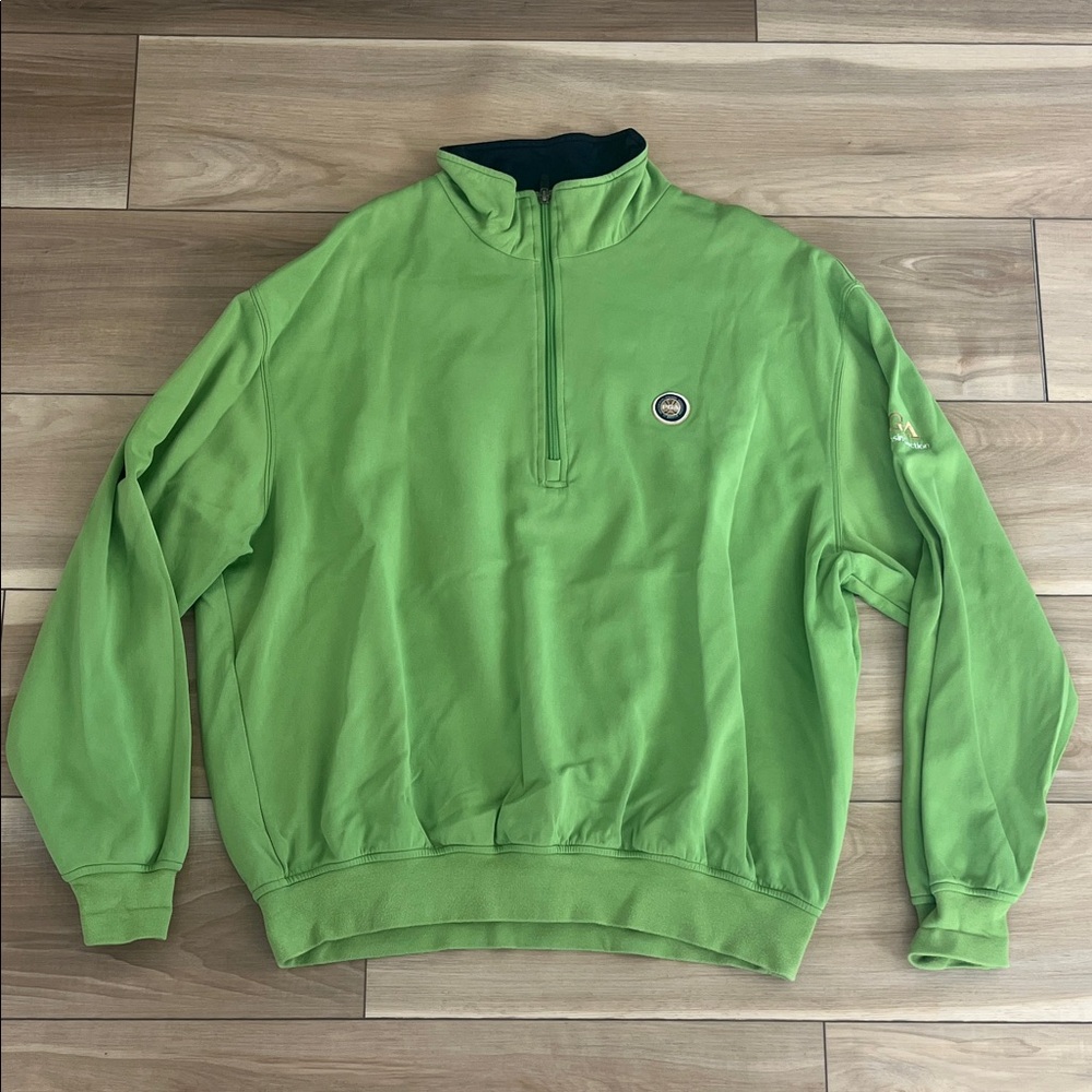Vibrant Green Zip-Up Men's Sweater